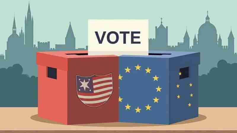 2024 US Presidential Vote Takes Cues from Europe's Election Trends, Concept art for illustrative purpose, tags: den - Monok